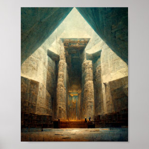 Temple of the Reawakened Gods Fantasy Art Poster