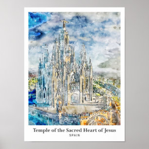 Temple of the Sacred Heart of Jesus Travel Poster