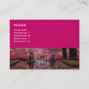 TEMPLE OF THE WATER , Purple Fuchsia Business Card