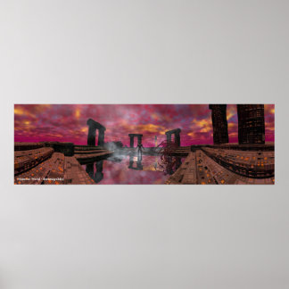 TEMPLE OF WATER /HYPERION WORLD ,Sci-Fi Poster