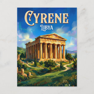 Temple of Zeus, Cyrene Libya Postcard