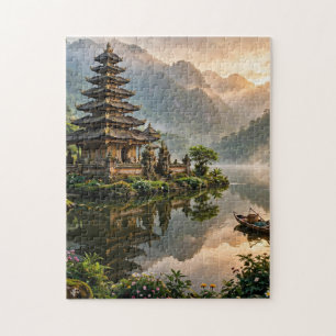 Temple on a Mountain Lake Jigsaw Puzzle