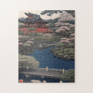 Temple on the river - Japan Jigsaw Puzzle