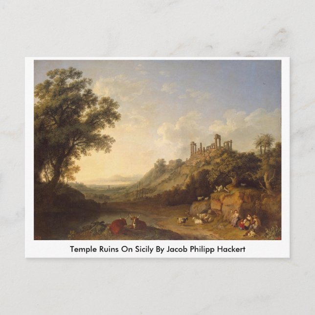 Temple Ruins On Sicily By Jacob Philipp Hackert Postcard (Front)
