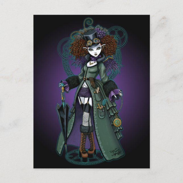 Temple Victorian Steampunk Vampire Angel Postcard (Front)