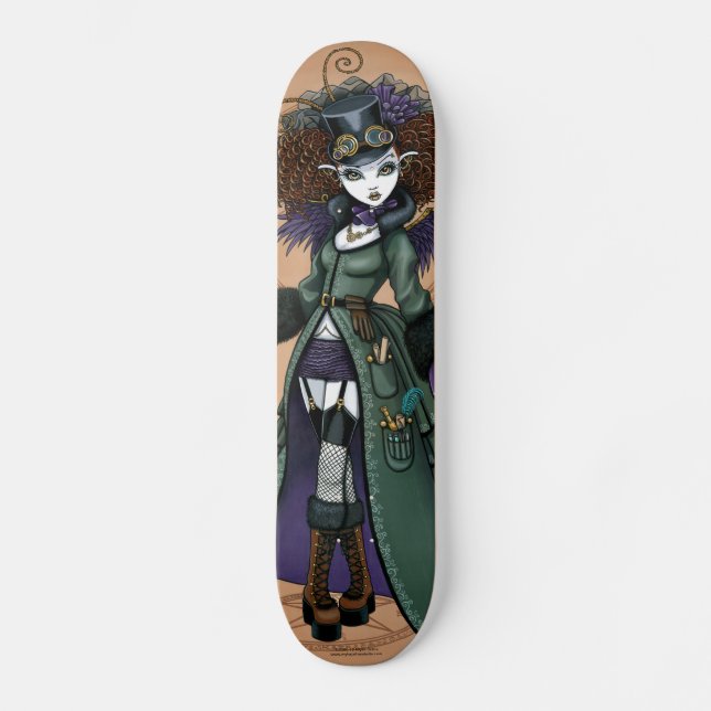 Temple Victorian Steampunk Vampire Fae Skate Deck (Front)