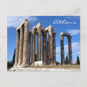 temple zeus athens postcard