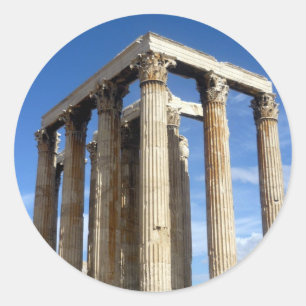 temple zeus classic round sticker