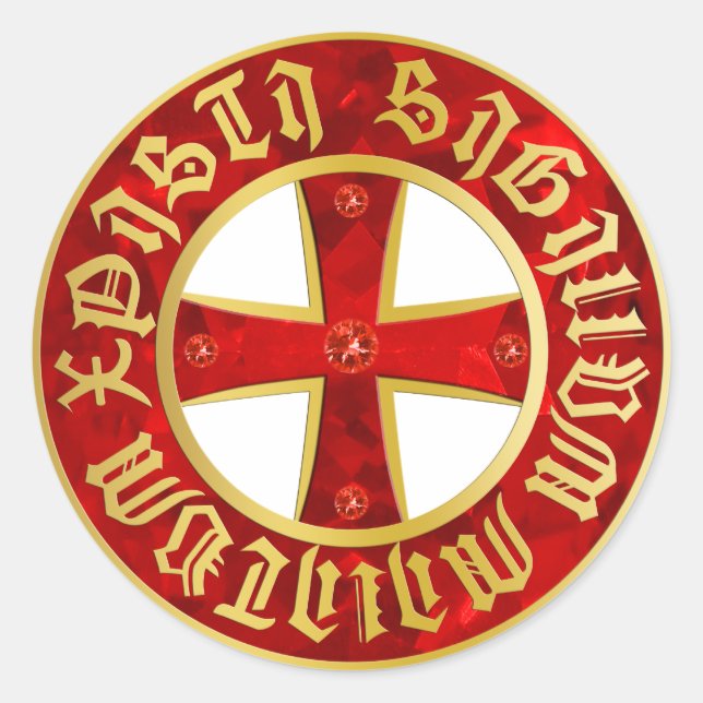 Templer Kreuz / Knights Cross / Crusaders Cross Classic Round Sticker (Front)