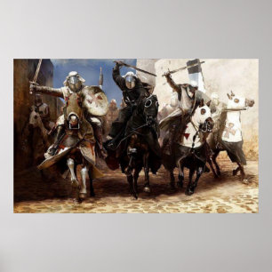 Templer reiten Attacke Poster