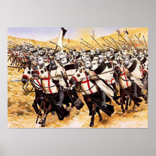 Templerreiterei im Angriff Poster