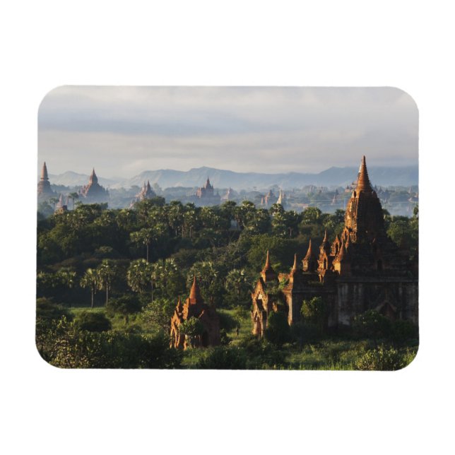 Temples at sunrise, Bagan, Myanmar Magnet (Horizontal)
