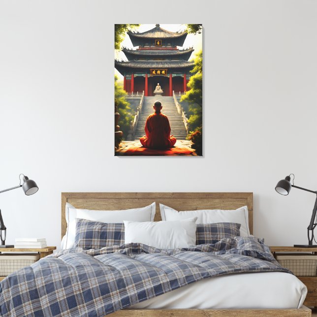 Temple's Quietude Canvas Print (Insitu(Bedroom))