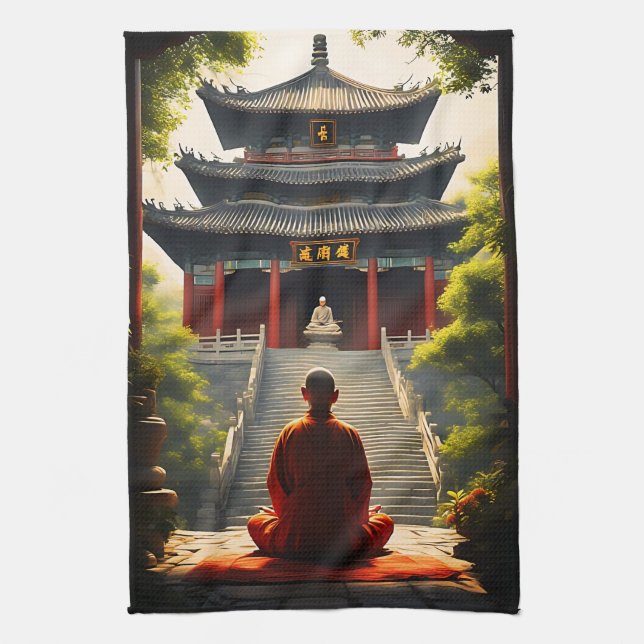 Temple's Quietude Tea Towel (Vertical)