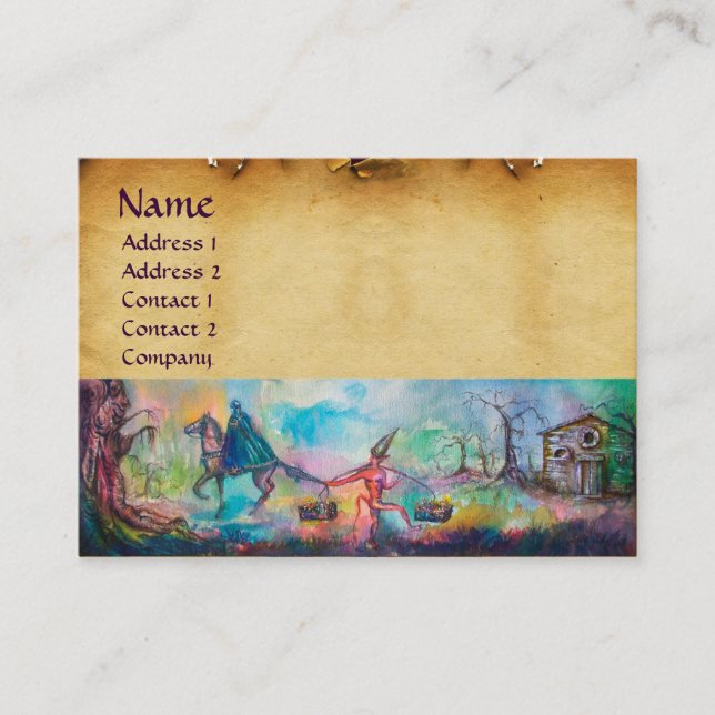 TEMPTATION Dark Knight and Devil Parchment Business Card (Front)