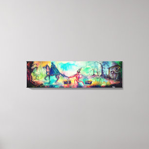 TEMPTATION Dark Knight and Devil's Treasure ,Blue Canvas Print