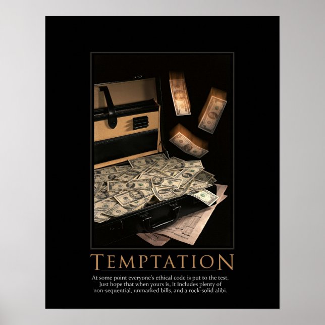 Temptation Demotivational Poster (Front)