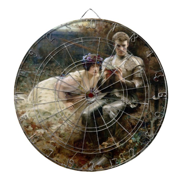 Temptation of Sir Percival (Mediaeval Knight) Dartboard (Front)