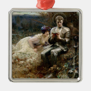 Temptation of Sir Percival (Mediaeval Knight) Metal Tree Decoration