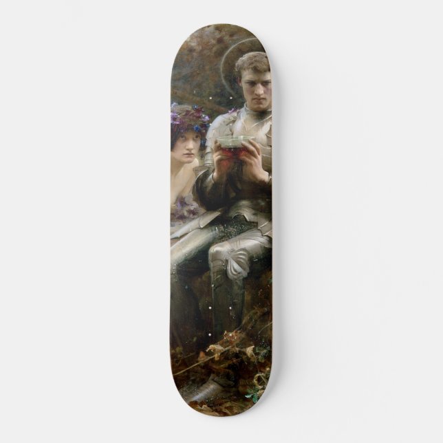 Temptation of Sir Percival (Mediaeval Knight) Skateboard (Front)