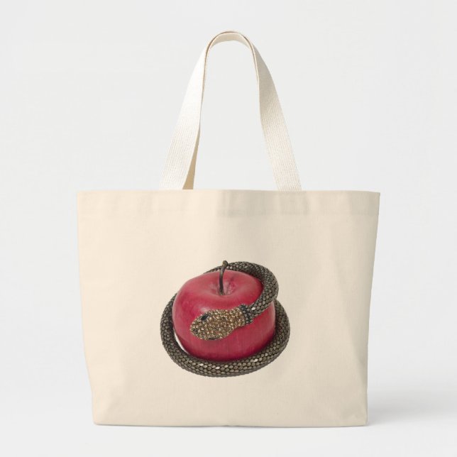TemptationAppleSnake112311 Large Tote Bag (Front)