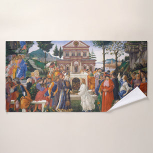 Temptations of Christ, Sandro Botticelli Bath Towel
