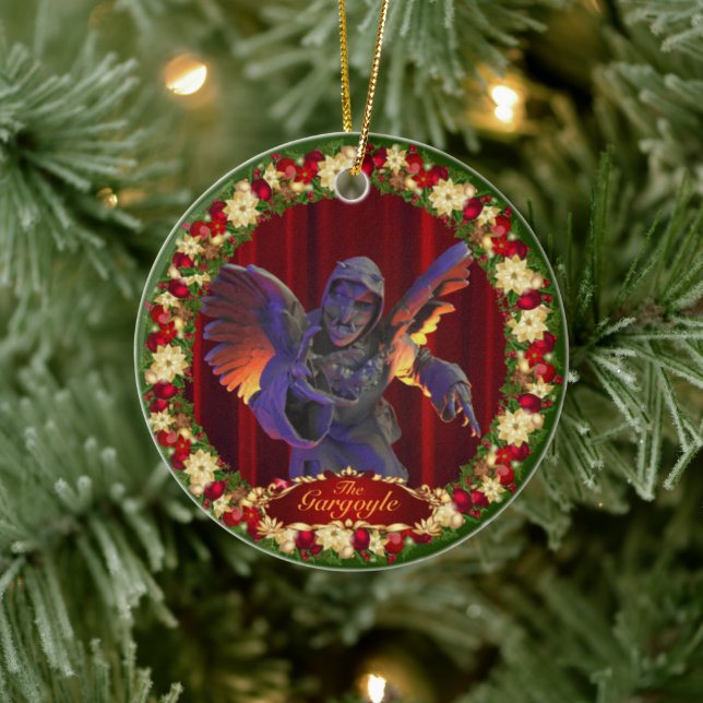 TEN31's Gargoyle Living Art Holiday Ornament. Cera Ceramic Tree Decoration (Tree)