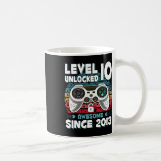 Ten 10yr Bday Son Boy Funny Gamer 10th 10 Year Old Coffee Mug