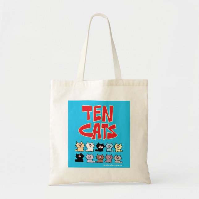 Ten Cats - all together now! Tote Bag (Front)