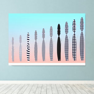 Ten Cat's Geometric Pattern Design  Canvas Print