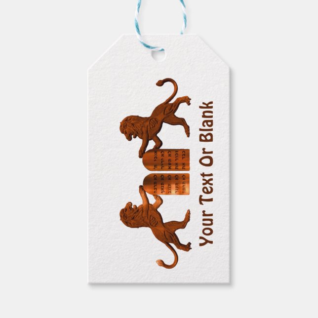 Ten Commandments and Lions Gift Tags (Front)