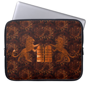 Ten Commandments and Lions Laptop Sleeve