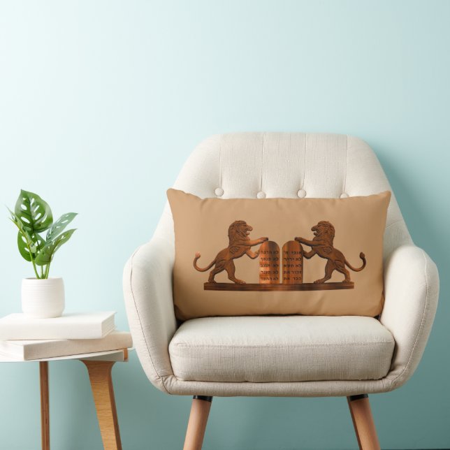 Ten Commandments and Lions Lumbar Cushion (Chair)