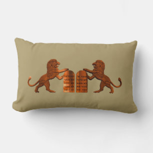 Ten Commandments and Lions Lumbar Pillow