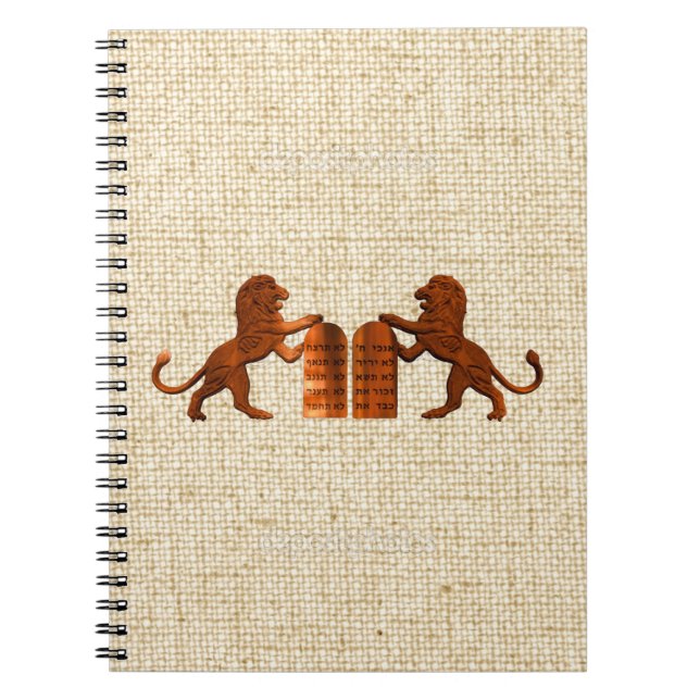 Ten Commandments and Lions Spiral Notebook (Front)
