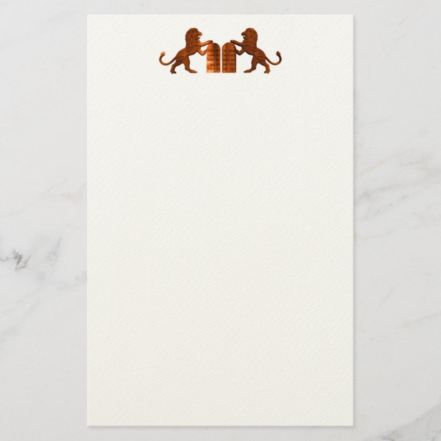 Ten Commandments and Lions Stationery (Front)
