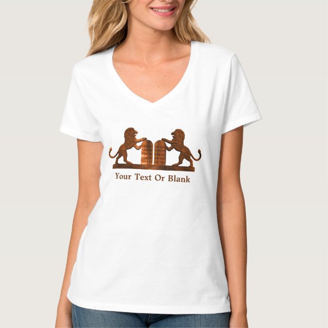 Ten Commandments and Lions T-Shirt (Front)