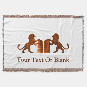 Ten Commandments and Lions Throw Blanket