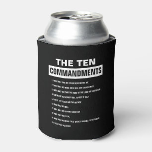 Ten Commandments Christian Religious Bible Verse Can Cooler