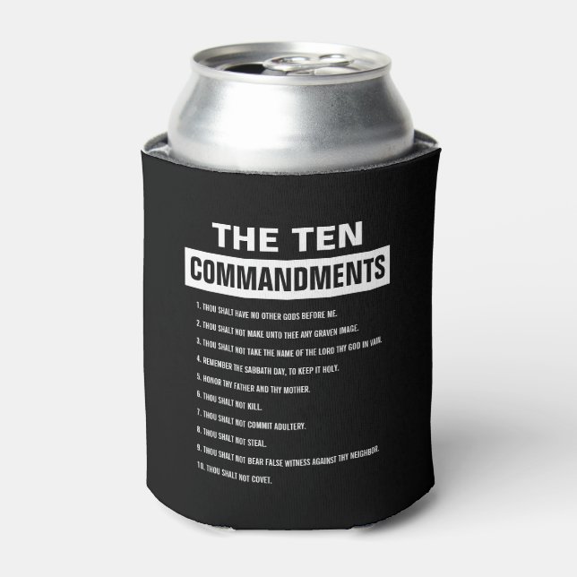 Ten Commandments Christian Religious Bible Verse Can Cooler (Can Front)