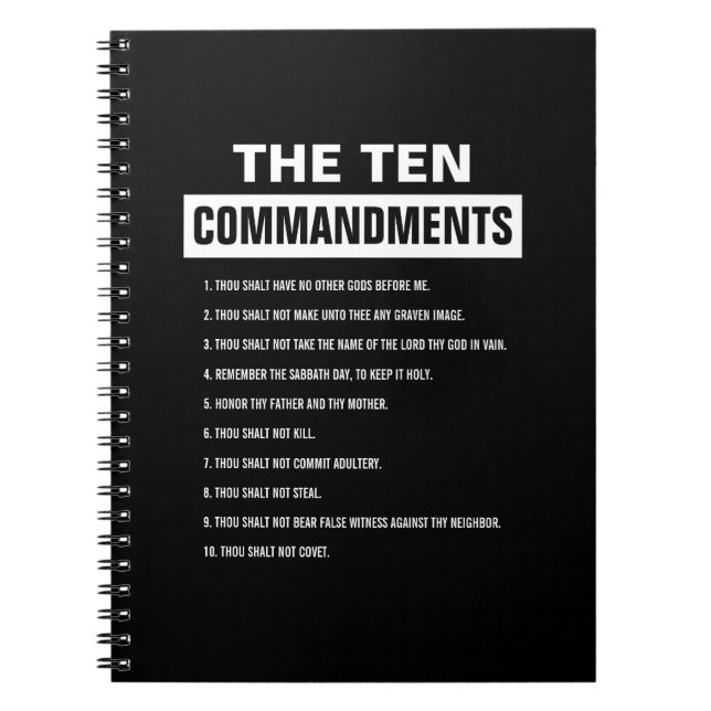Ten Commandments Christian Religious Bible Verse Notebook (Front)