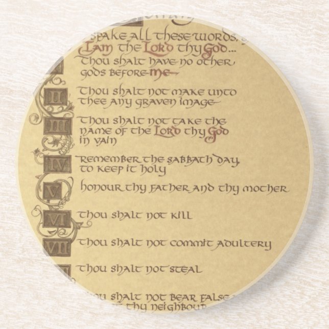 ten commandments coaster (Front)