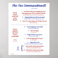 Ten Commandments for Kids--Navy/Red