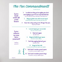 Ten Commandments for Kids--Teal/Purple