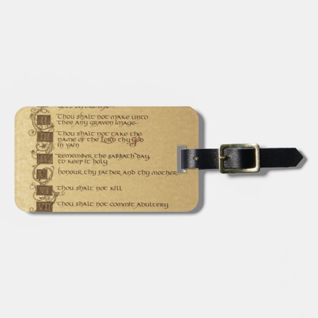ten commandments luggage tag (Front Horizontal)
