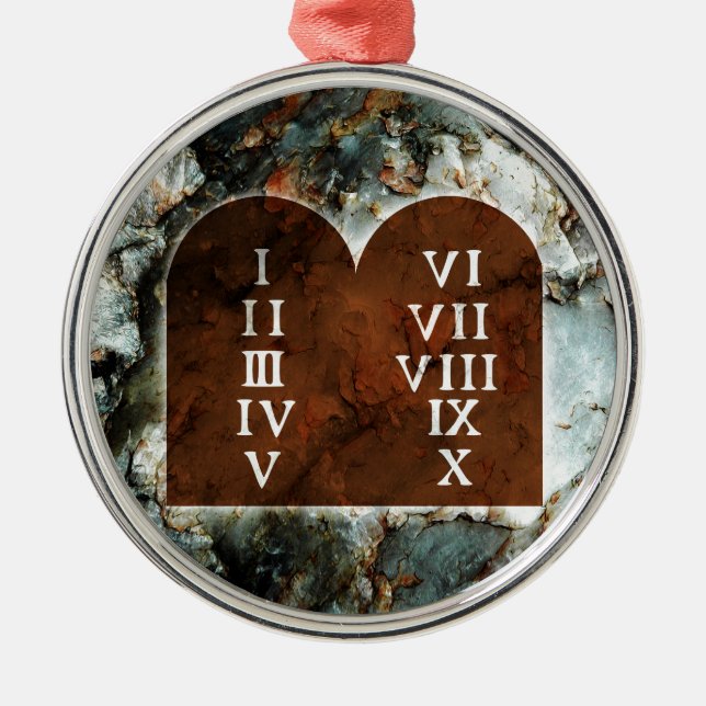 Ten Commandments Metal Tree Decoration (Front)