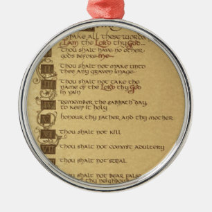 ten commandments metal tree decoration