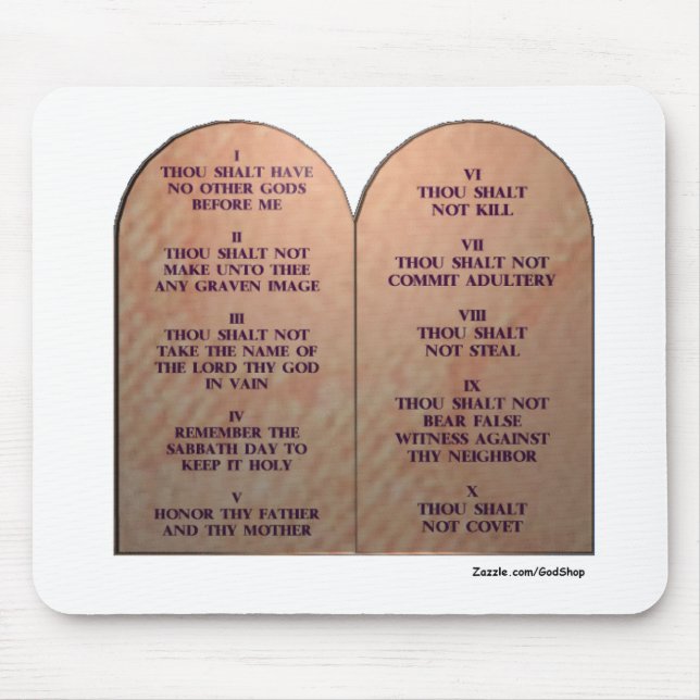 Ten Commandments Mouse Pad (Front)