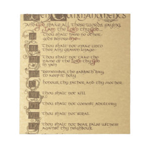 ten commandments notepad