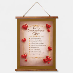 Ten Commandments of Love Hanging Tapestry
